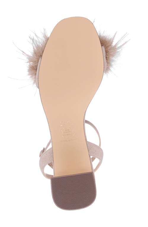 Nina Bev Ankle Strap Faux Feather Sandal In Multi