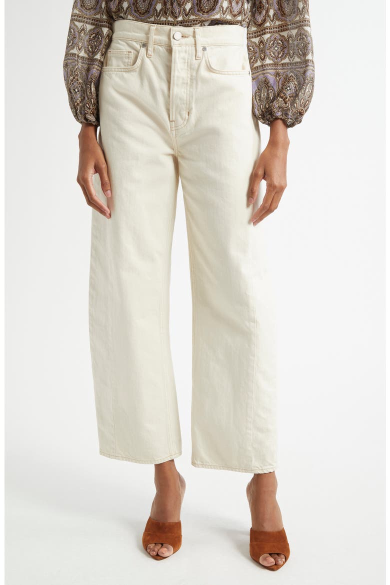 Ryder Saddle Barrel Jeans, Main, color, ECRU