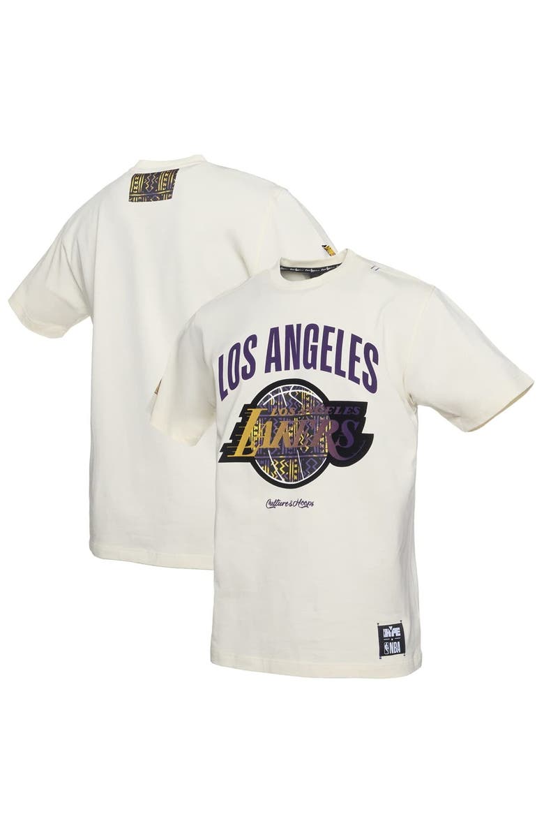 Two Hype Men's NBA x Two Hype  Cream Los Angeles Lakers Culture & Hoops Collection Premium T-Shirt, Main, color, 