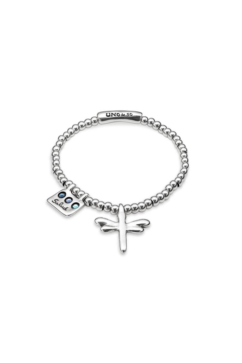 Dragonfly Strech Bracelet, Main, color, Silver