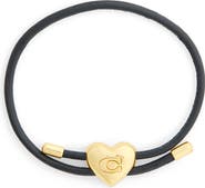 COACH Heart Leather Slider Bracelet