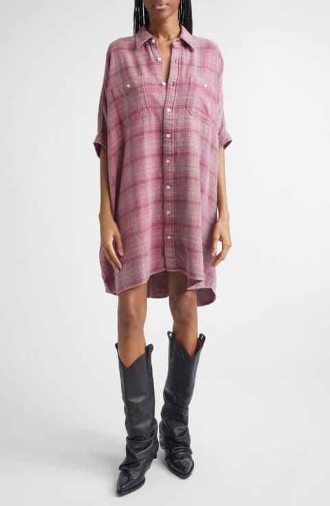 Plaid Oversize Boxy Cotton Flannel Shirtdress (Nordstrom Exclusive)