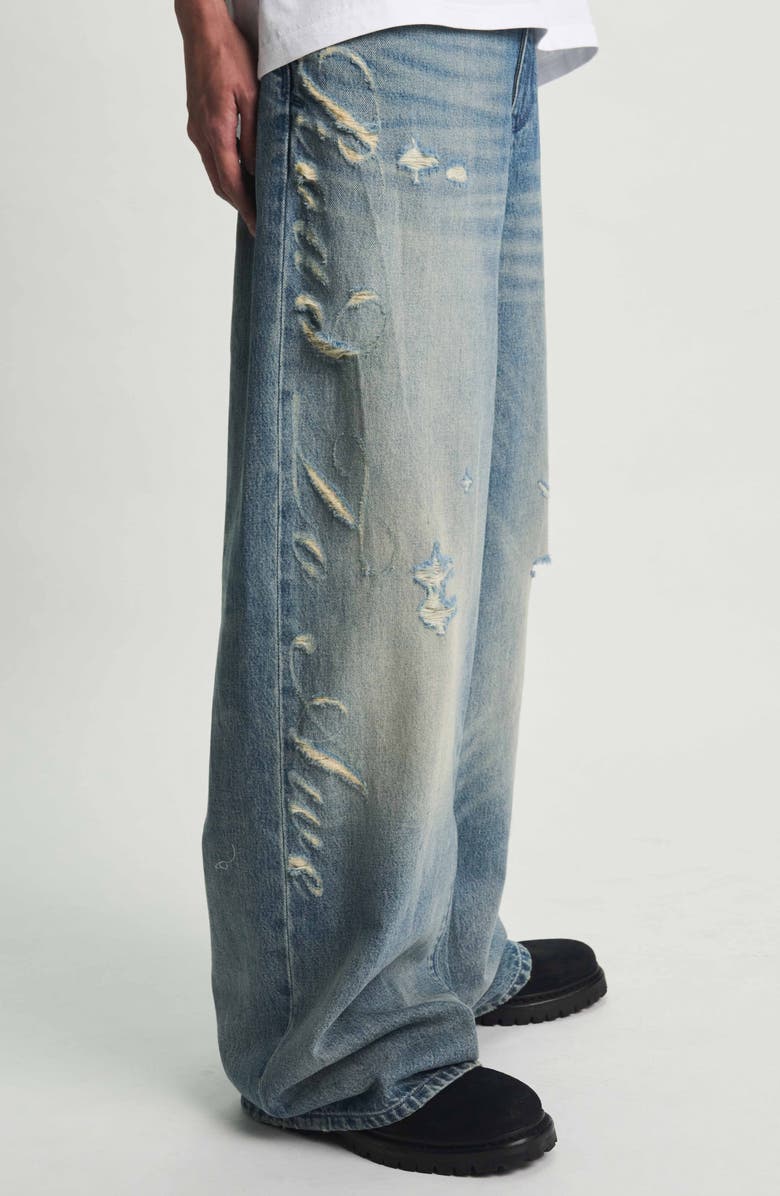 RtA Franco Distressed Wide Leg Jeans, Alternate, color, Golden Indigo Laser Rta