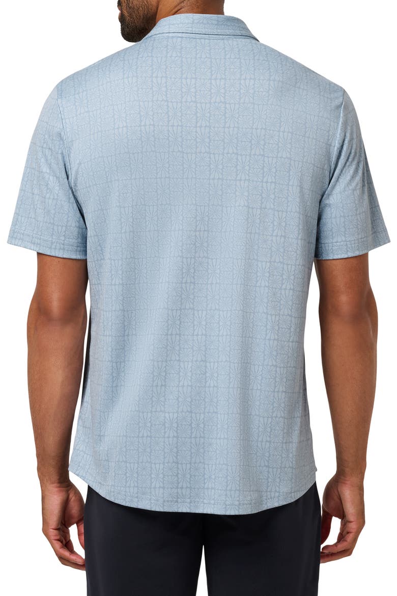 Cabana Floral Jacquard Polo, Alternate, color, ASH BLUE