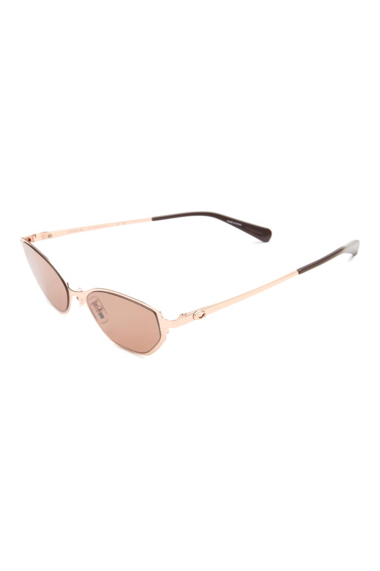 54mm Cat Eye Sunglasses, Alternate, color, SHINY ROSE GOLD / LIGHT BROWN