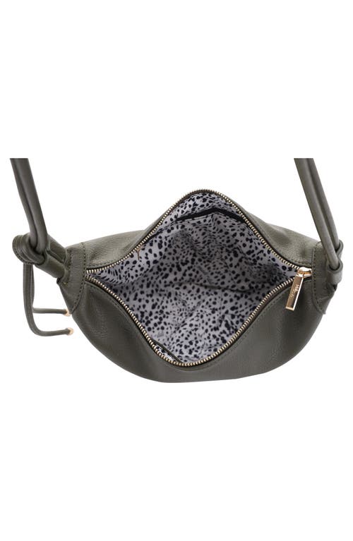 Mali + Lili Aria Recycled Vegan Leather Shoulder Bag In Olive
