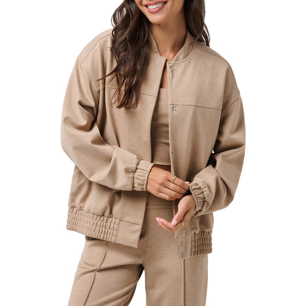 Travismathew Friday Ponte Bomber Jacket In Heather Portabella