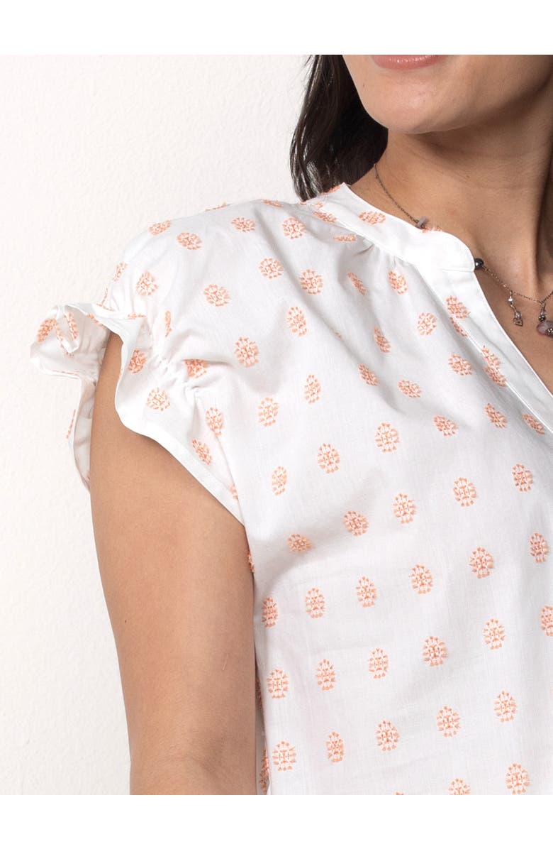 Single Stitch Cotton Peasant Blouse, Alternate, color, White Coral