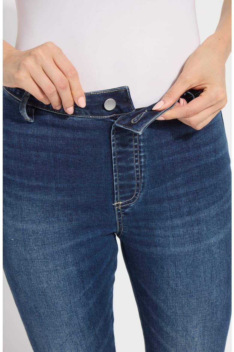 Estelle Pull-On Flare Ankle Jeans, Alternate, color, DARK MID WASH