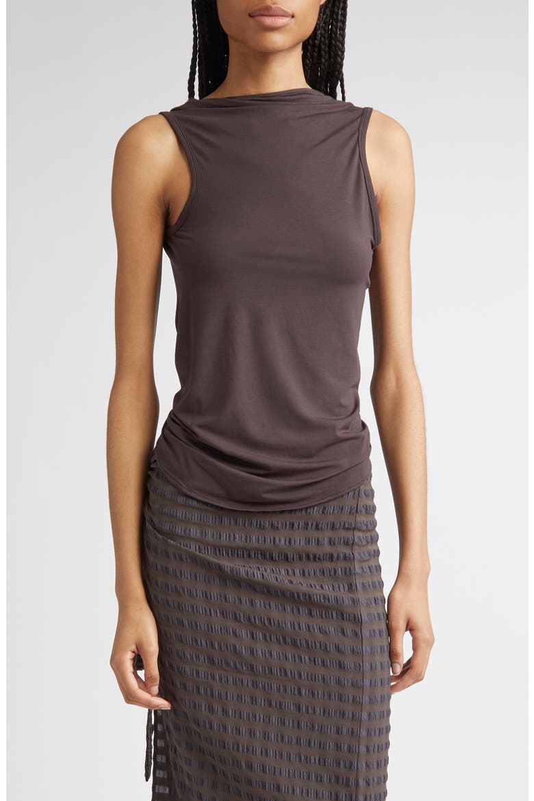 Duli Asymmetrical Sleeveless Top, Main, color, BROWN