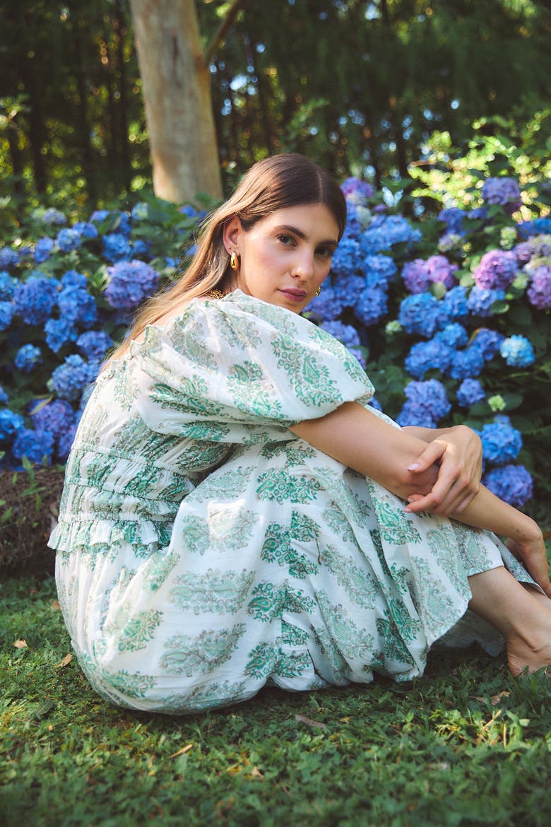 Percy Midi Dress, Alternate, color, Green Mayura