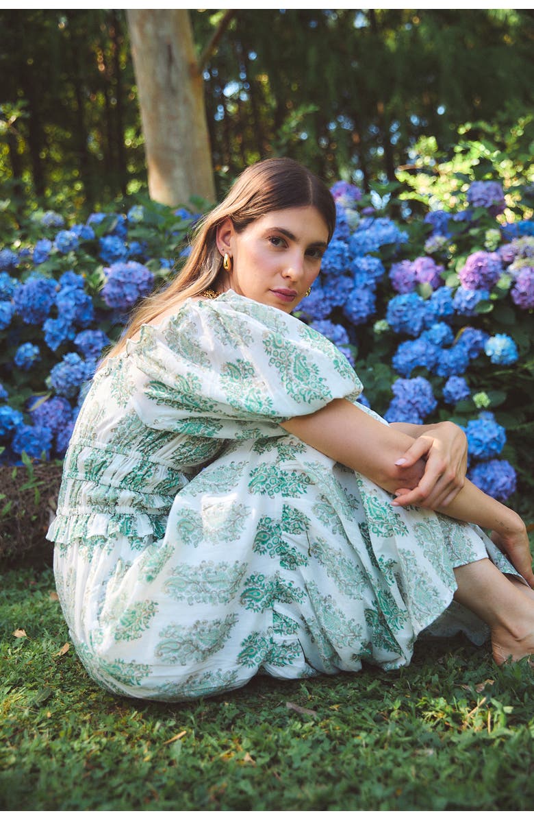 Ro's Garden Percy Midi Dress, Alternate, color, Green Mayura