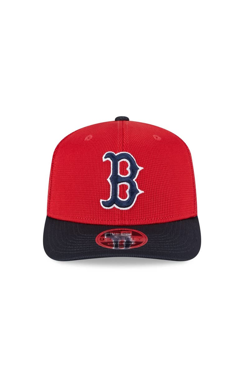 New Era Men's New Era  Red/Navy Boston Red Sox 2025 Batting Practice 9SEVENTY Stretch-Snap Trucker Hat, Alternate, color, 