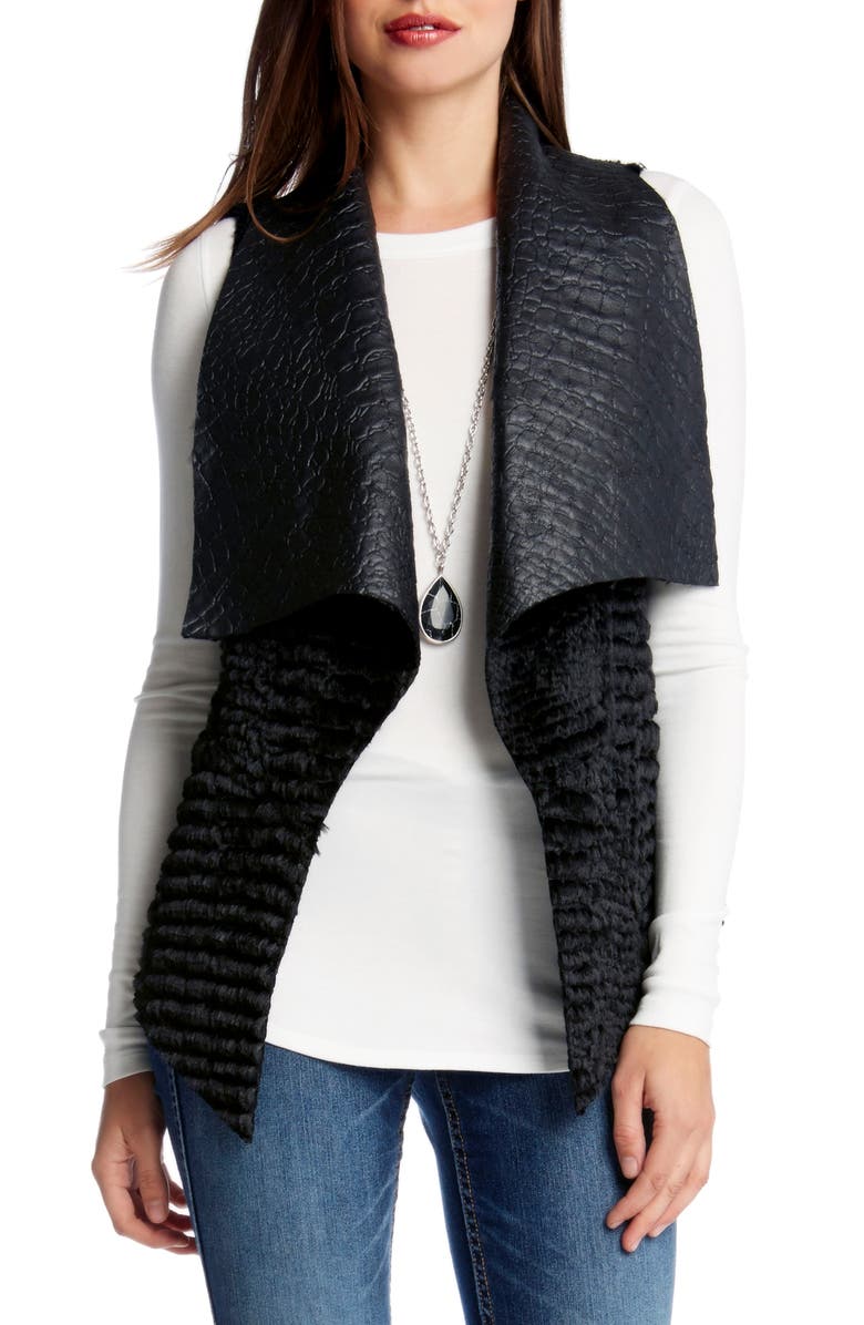 Karen Kane Reversible Faux Fur Vest, Alternate, color,