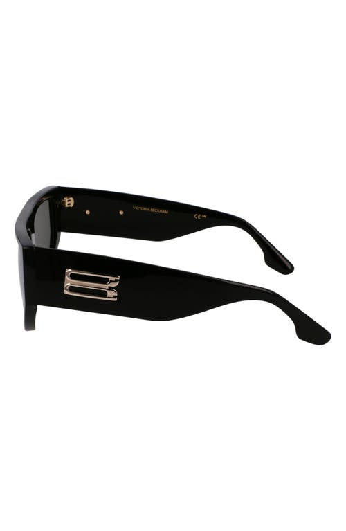 Victoria Beckham B-buckle 55mm Modified Rectangular Sunglasses In Black
