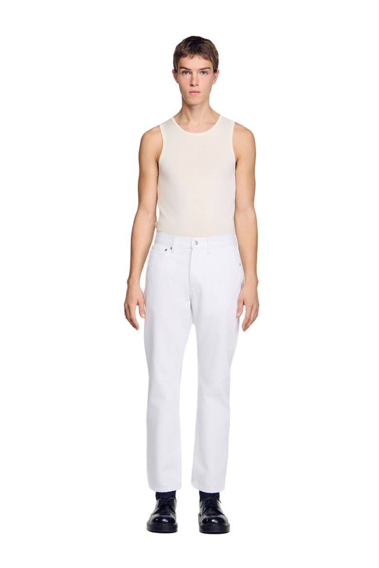 Regular raw jeans, Alternate, color, White