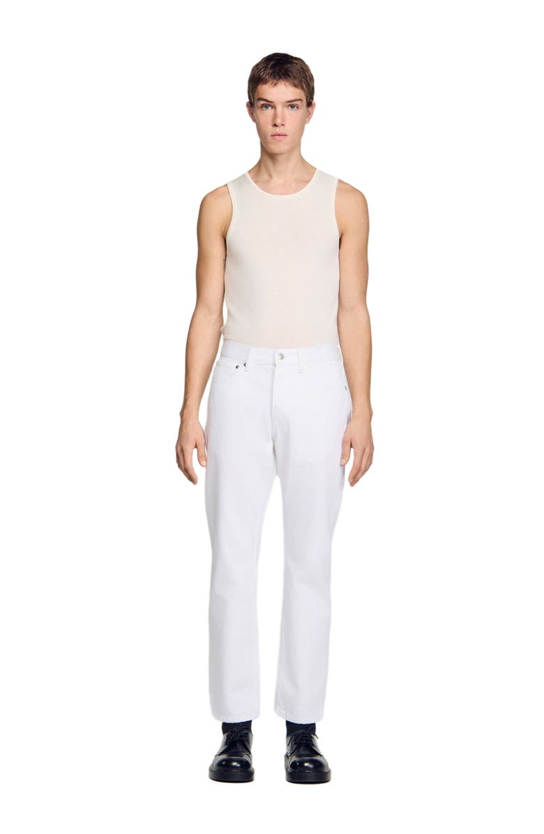 SANDRO Regular raw jeans, Alternate, color, White