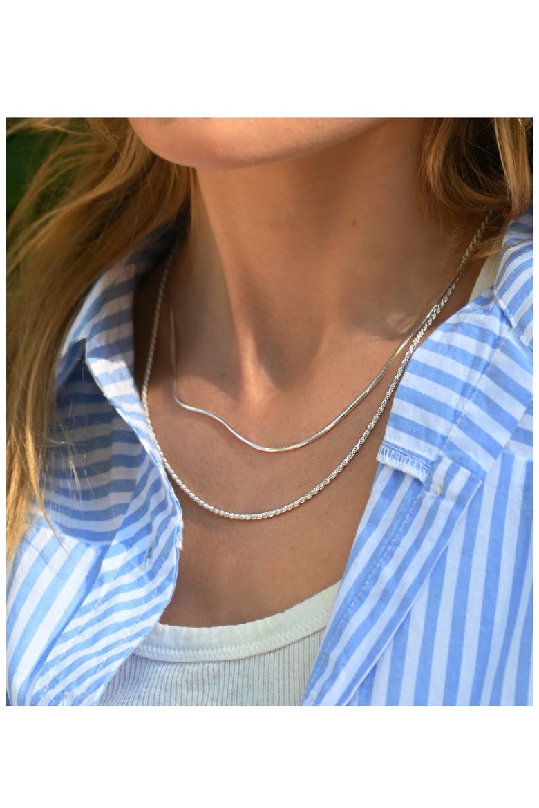 Snake Chain Necklace, Alternate, color, SILVER