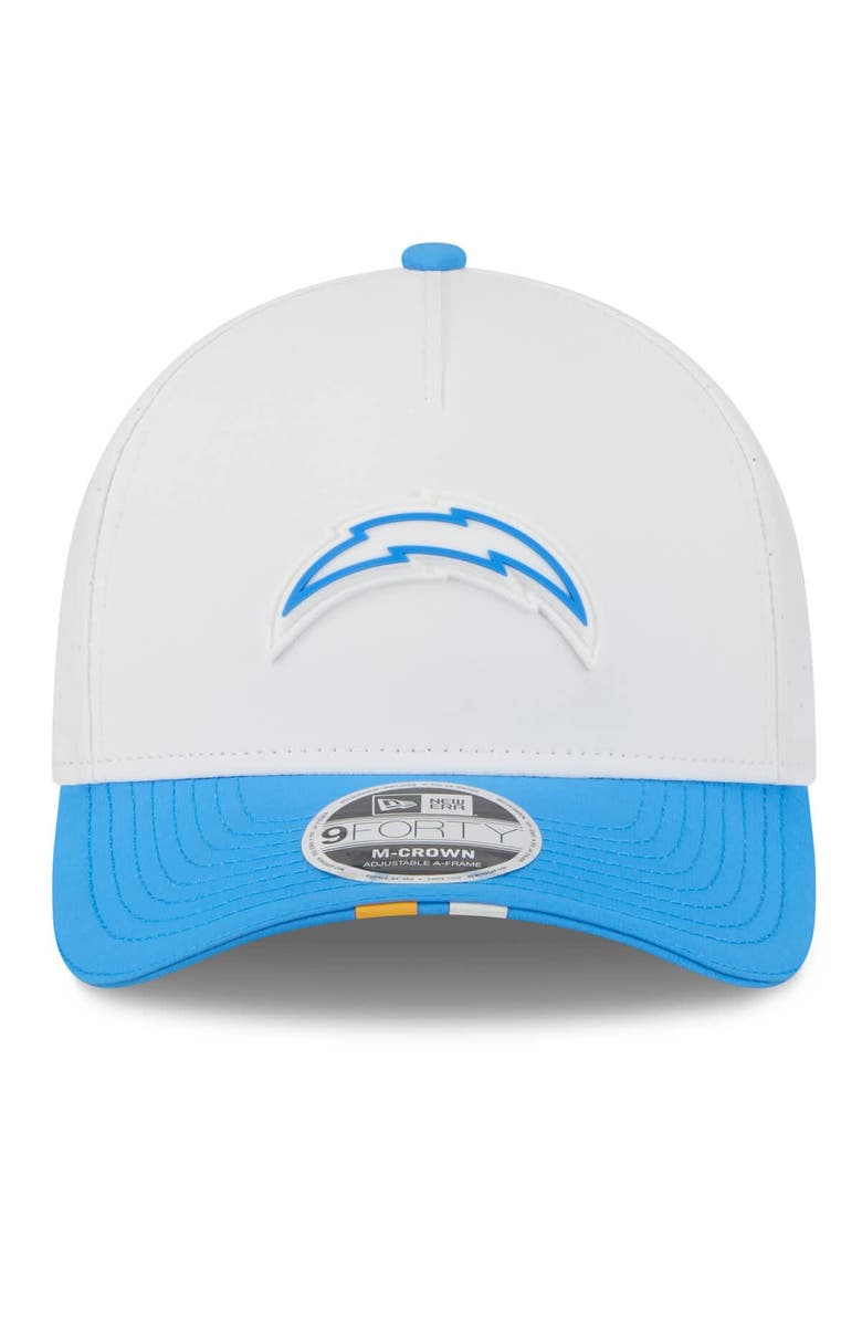 New Era Men's New Era  White/Powder Blue Los Angeles Chargers 2025 NFL Training Camp A-Frame 9FORTY Adjustable Hat, Alternate, color, 