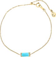 EFFY 14K Yellow Gold Diamond Turquoise Center Bar Bracelet