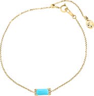 EFFY 14K Yellow Gold Diamond Turquoise Center Bar Bracelet
