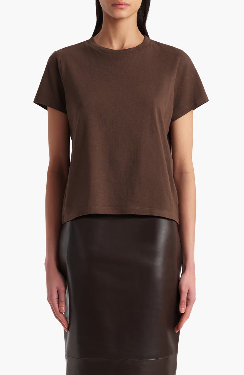 Khaite Emmylou Cotton T-Shirt, Main, color, Bark