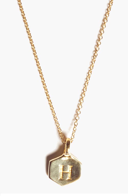 Odette New York Monogram Charm Necklace In Letter H