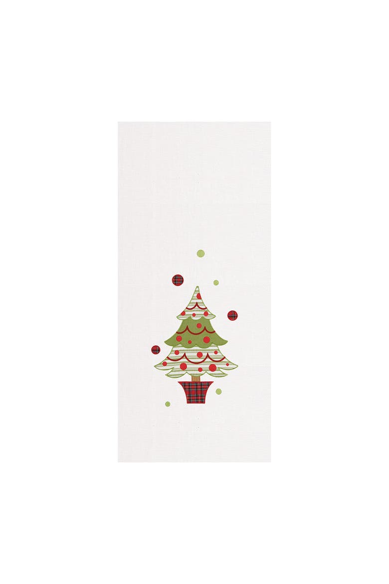 Tree Applique Kitchen Towel, Main, color, Green