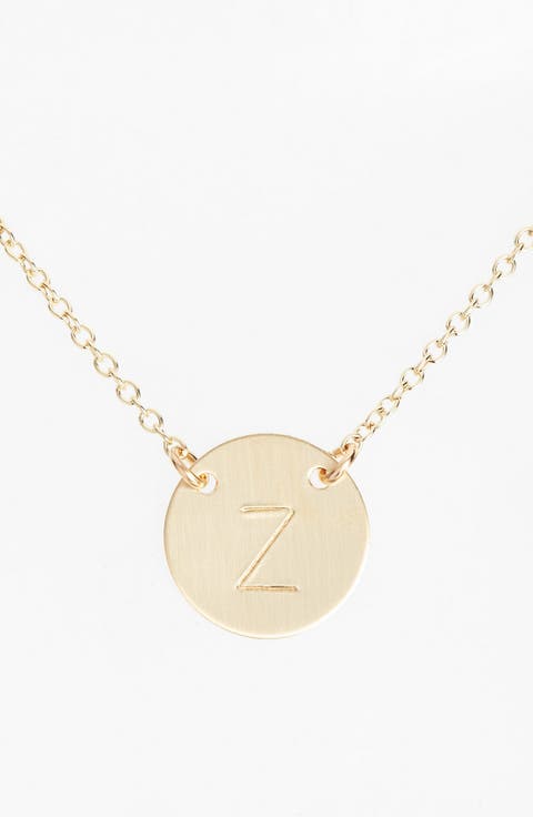 14k-Gold Fill Anchored Initial Disc Necklace