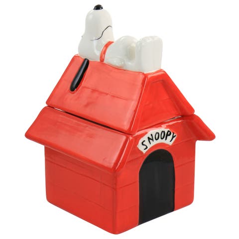 Classic Snoopy Dog House Durastone 11.2in Cooke Jar