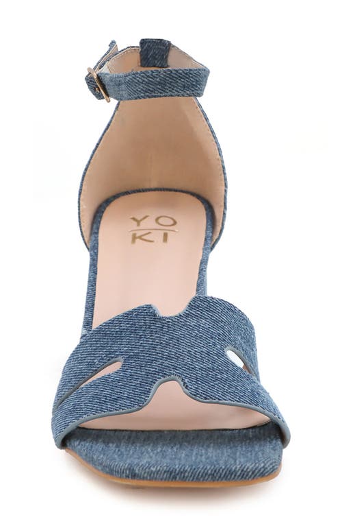 Yoki Tavin Ankle Strap Sandal In Denim