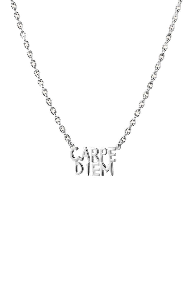 Carpe Diem Pendant Necklace, Main, color, STERLING SILVER