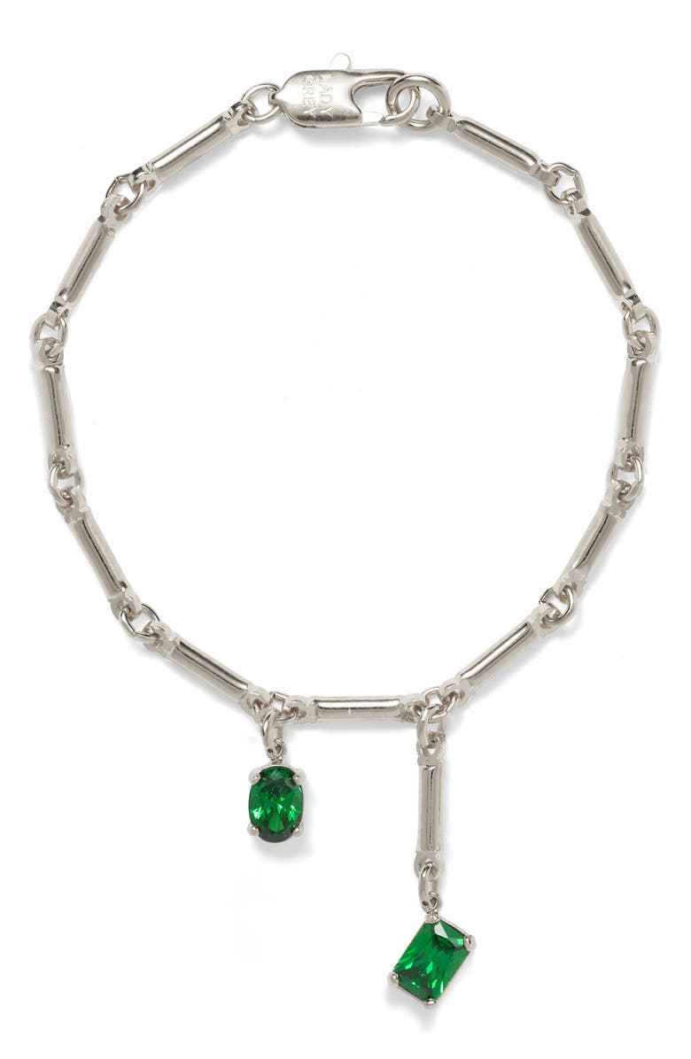 Lady Grey Ivy Bracelet, Main, color, Silver/ Green
