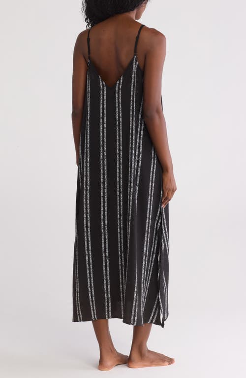 Dkny Logo V-neck Nightgown In Black Logo