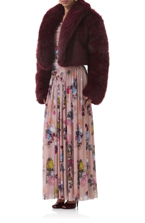 Afrm Stephanie Faux Fur Jacket In Brown