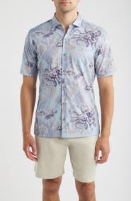 Tori Richard Octopuss Notched Collar Cotton Lawn Shirt