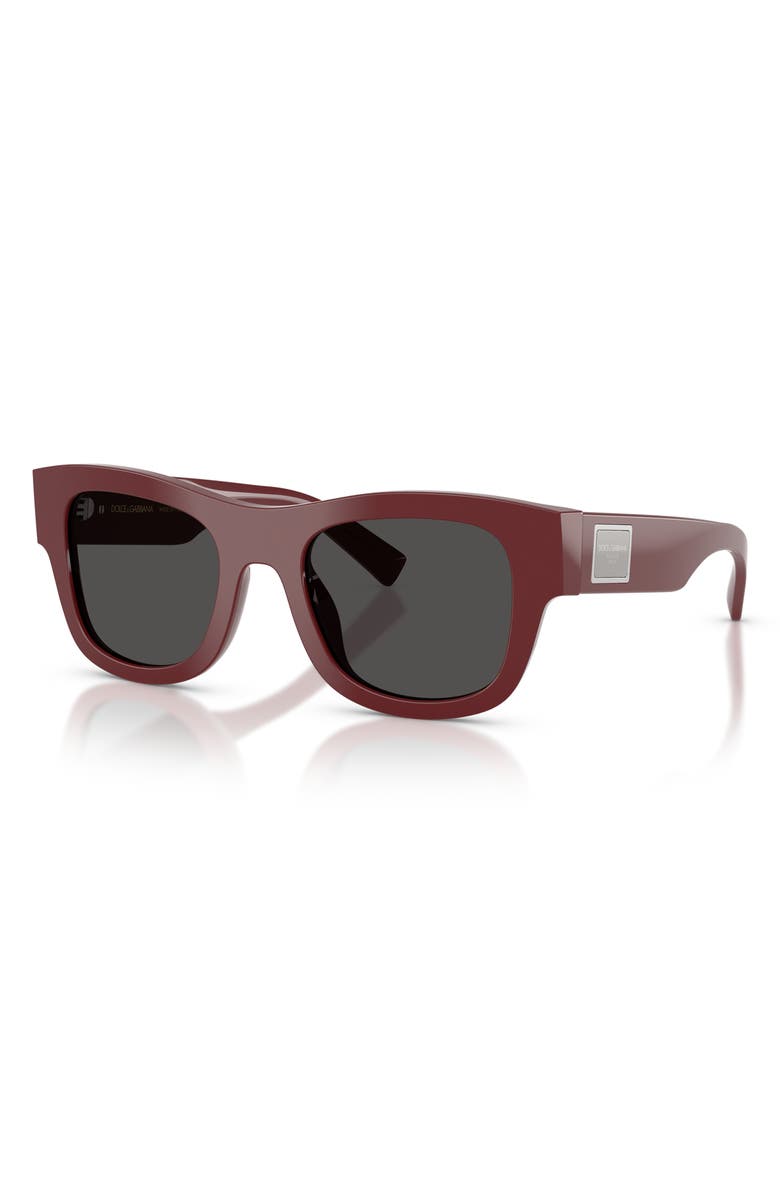 Dolce&Gabbana 50mm Square Sunglasses, Alternate, color, Bordeaux / Dark Grey