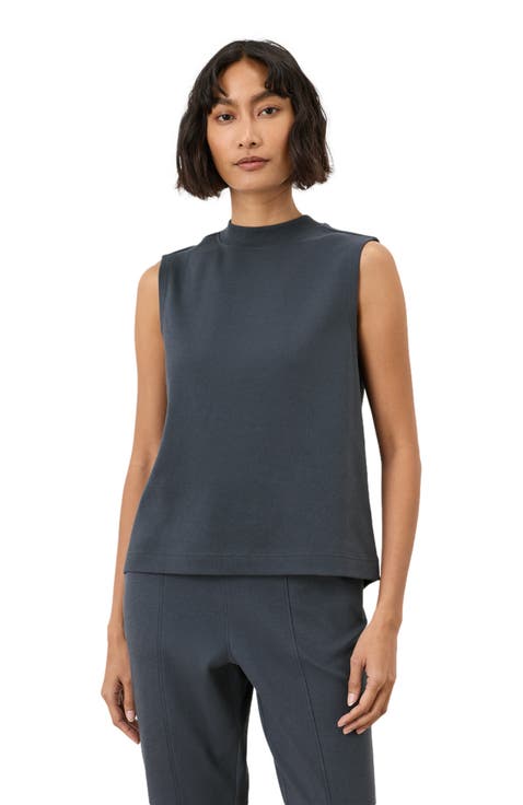 Organic Cotton Airplane Mock Neck Shell