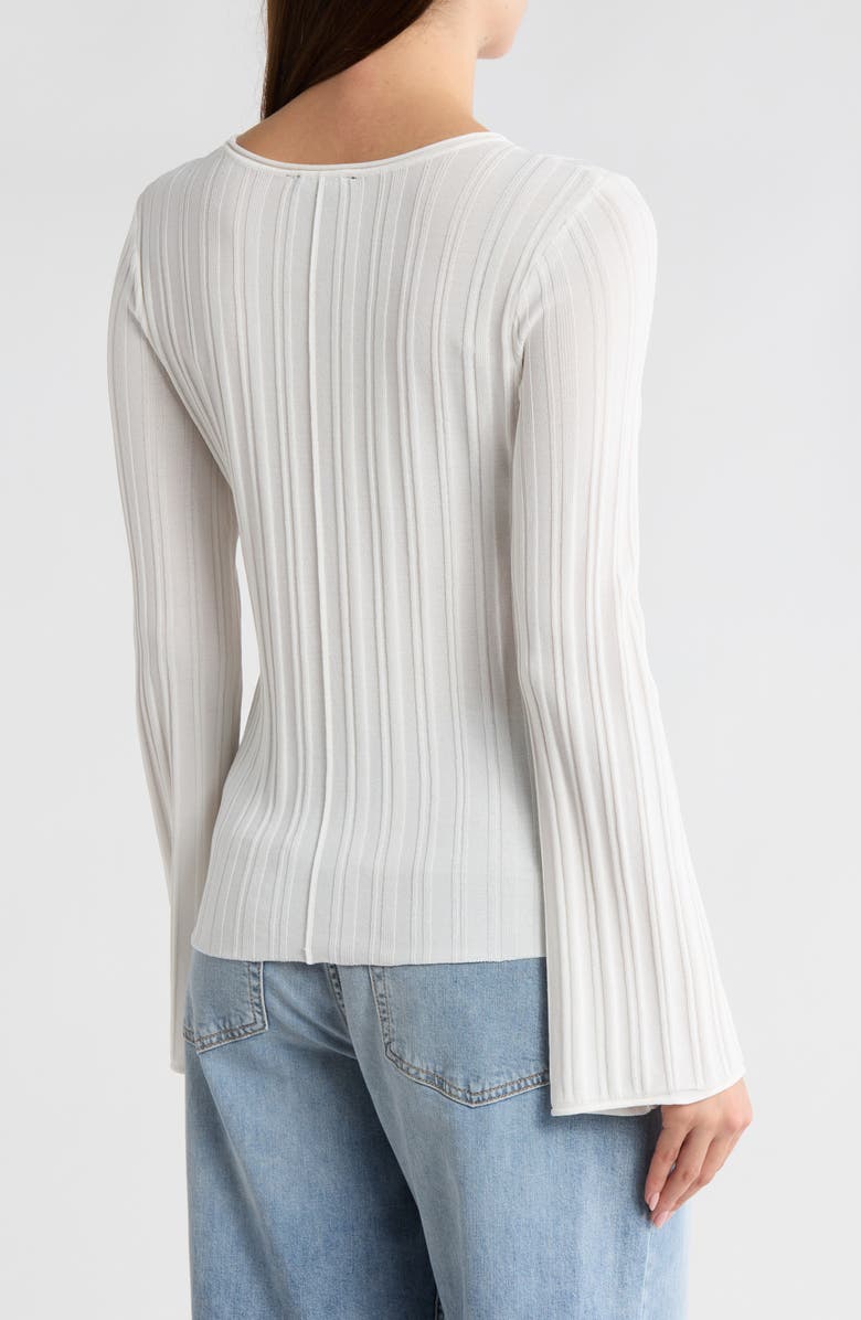 1.STATE Pointelle Knit Flare Sleeve Sweater, Alternate, color, New Ivory