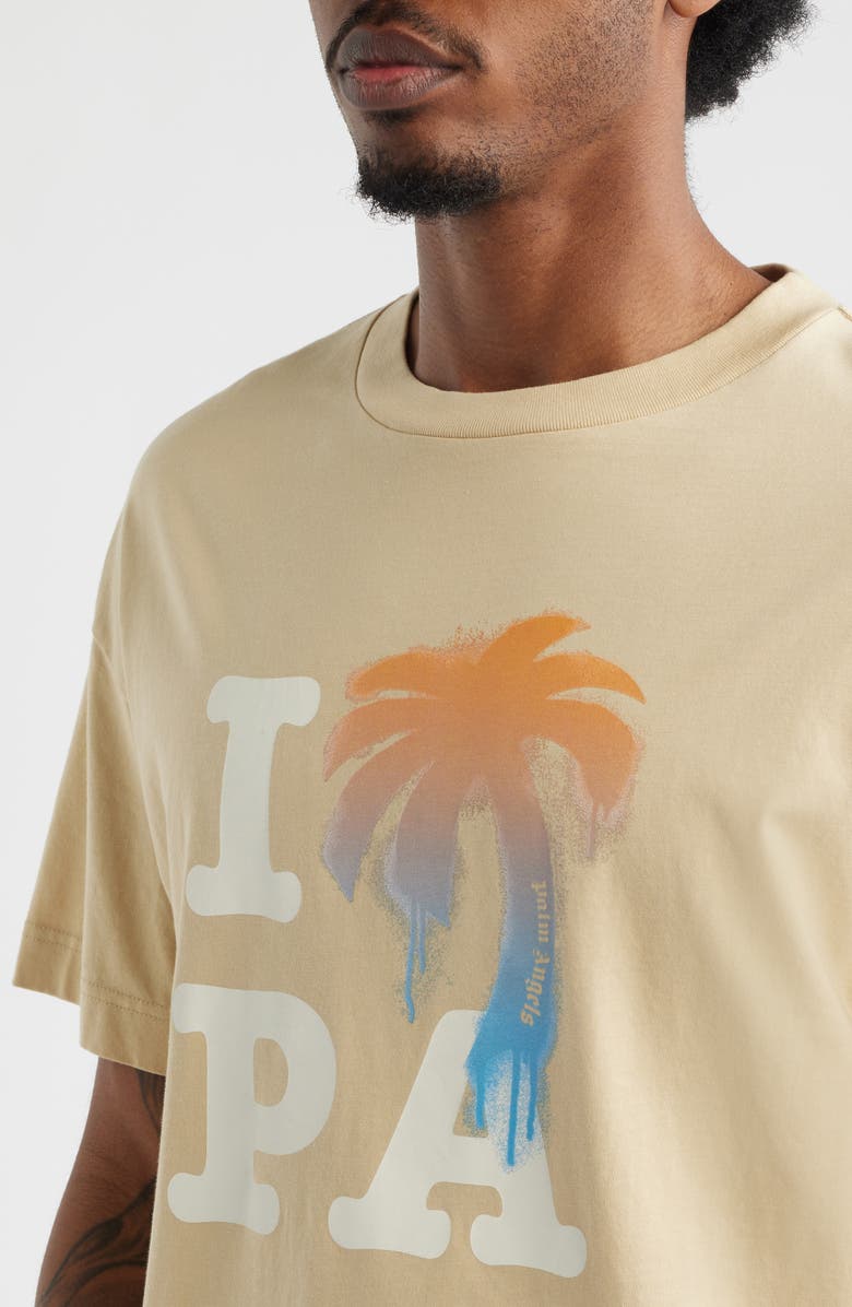 Palm Angels Regular Fit I Love PA Graphic T-Shirt, Alternate, color, Beige White