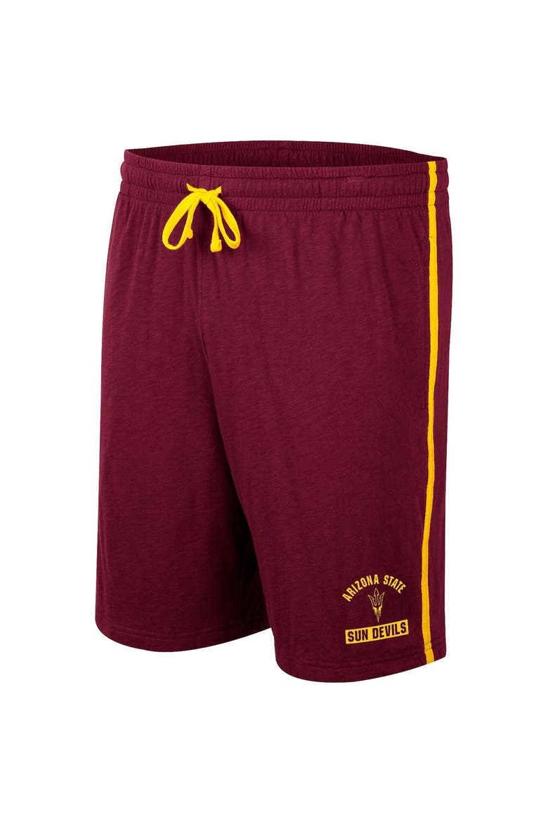 Men's Colosseum Maroon Arizona State Sun Devils Thunder Slub Shorts, Alternate, color, Maroon