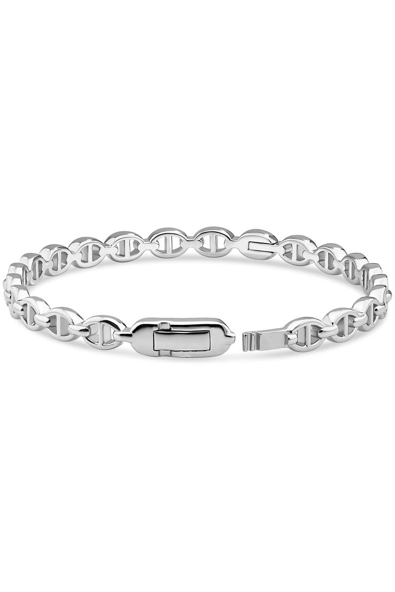 Mariner Anchor Bangle Bracelet in Rhodium Plated Sterling Silver, Alternate, color, Silver