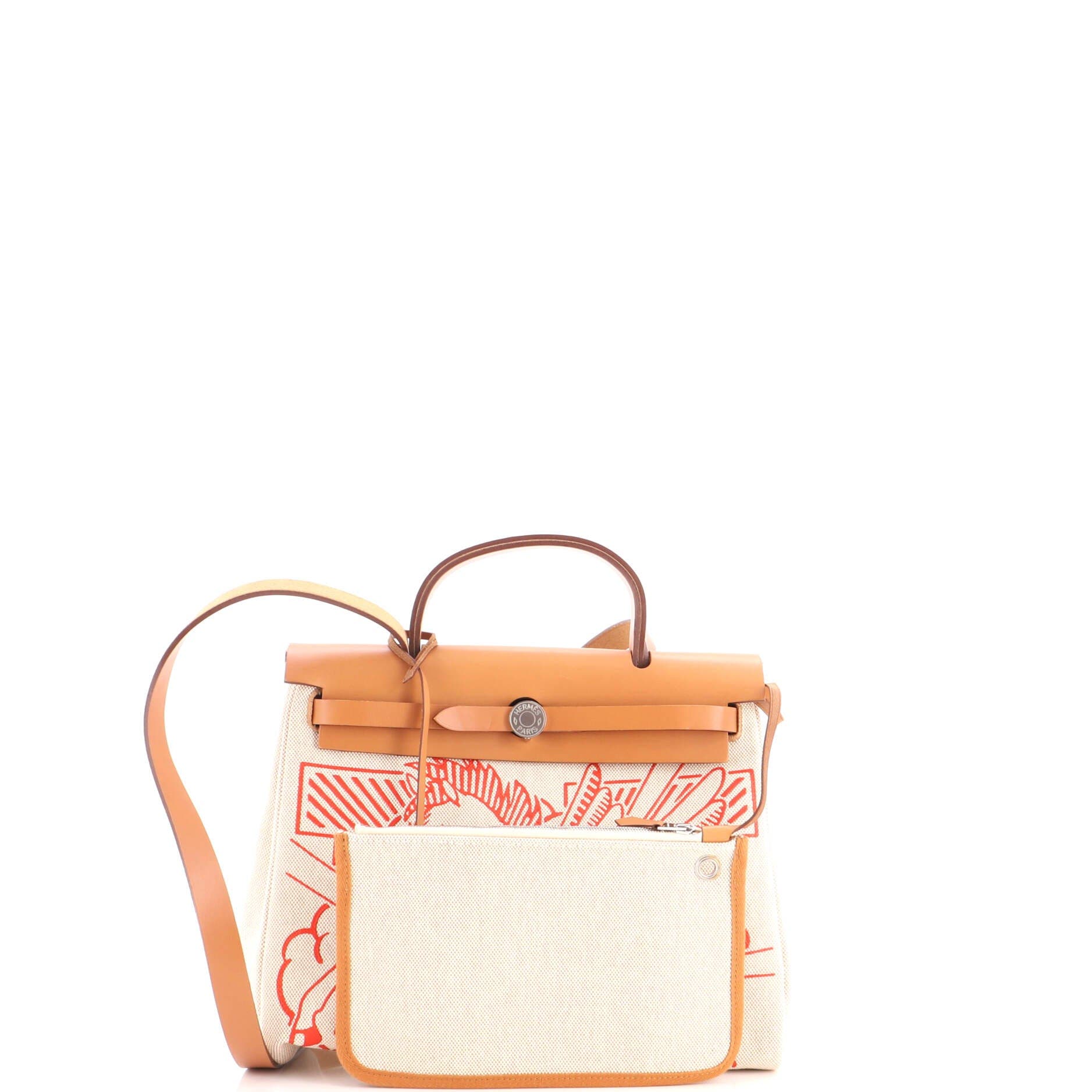 Herbag Zip Pegase Pop Toile and Leather 31, Alternate, color, White