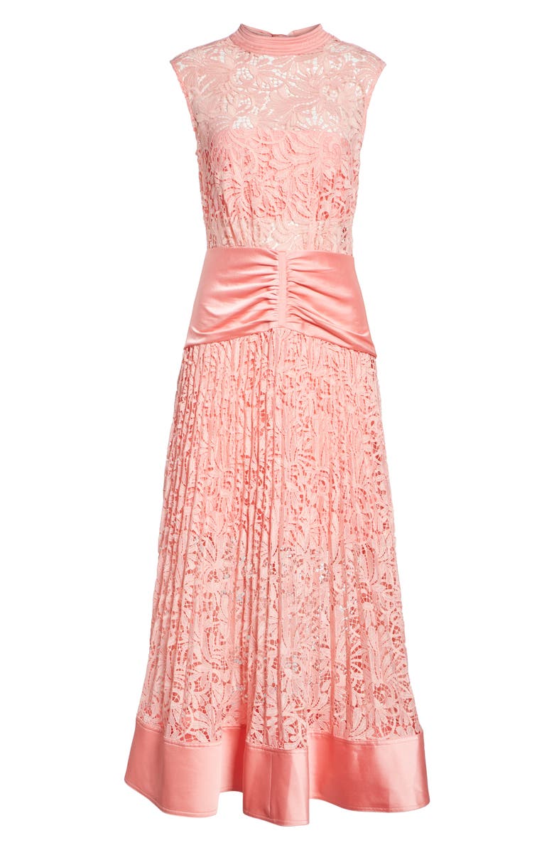 Self-Portrait Floral Lace Sleeveless Midi Dress, Alternate, color, 