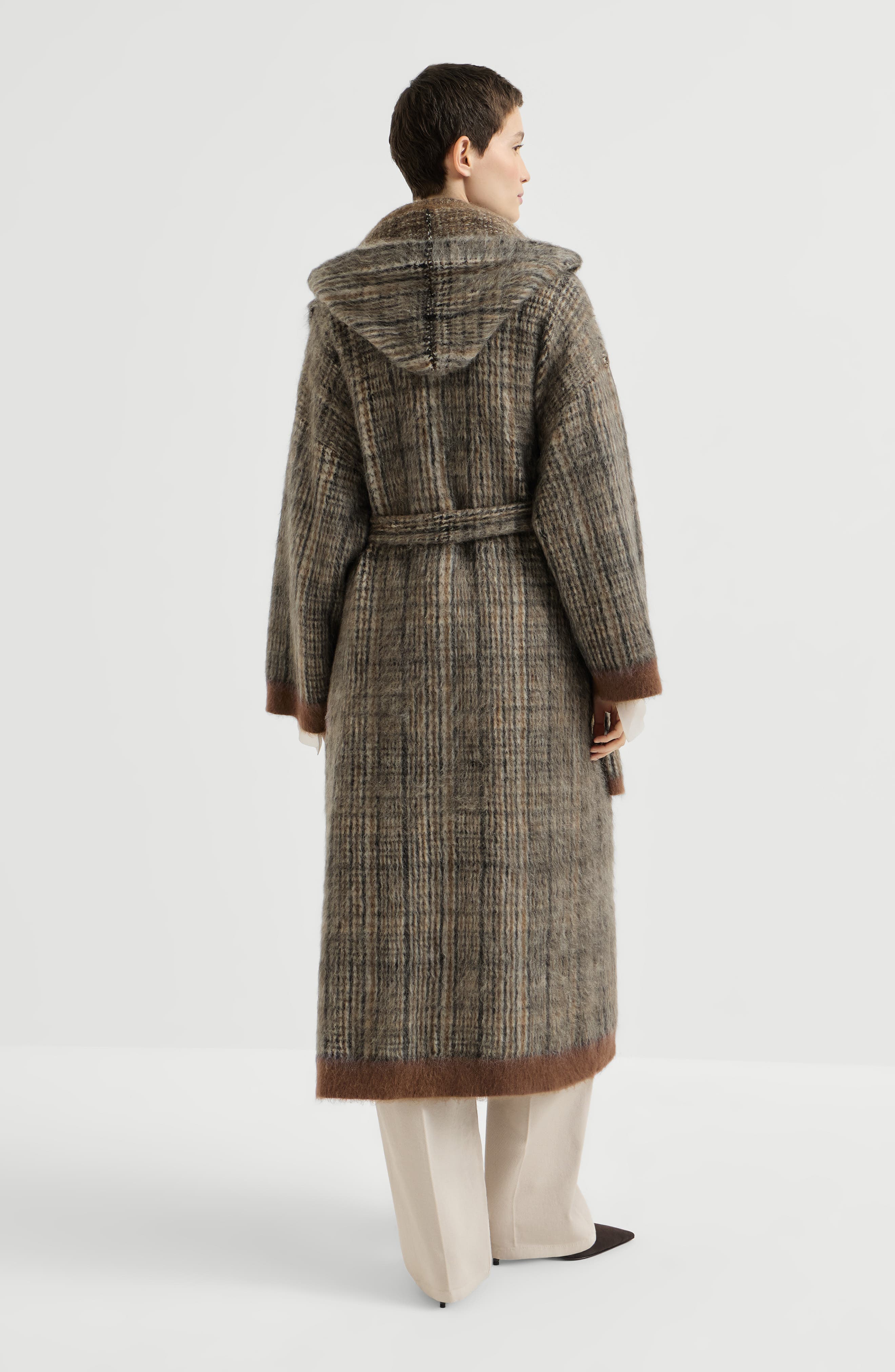 Brunello Cucinelli Mohair and wool Prince of Wales double knit