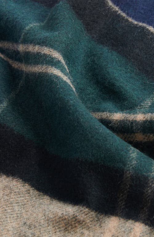 Barbour Inverness Tartan Plaid Wool Scarf In Green