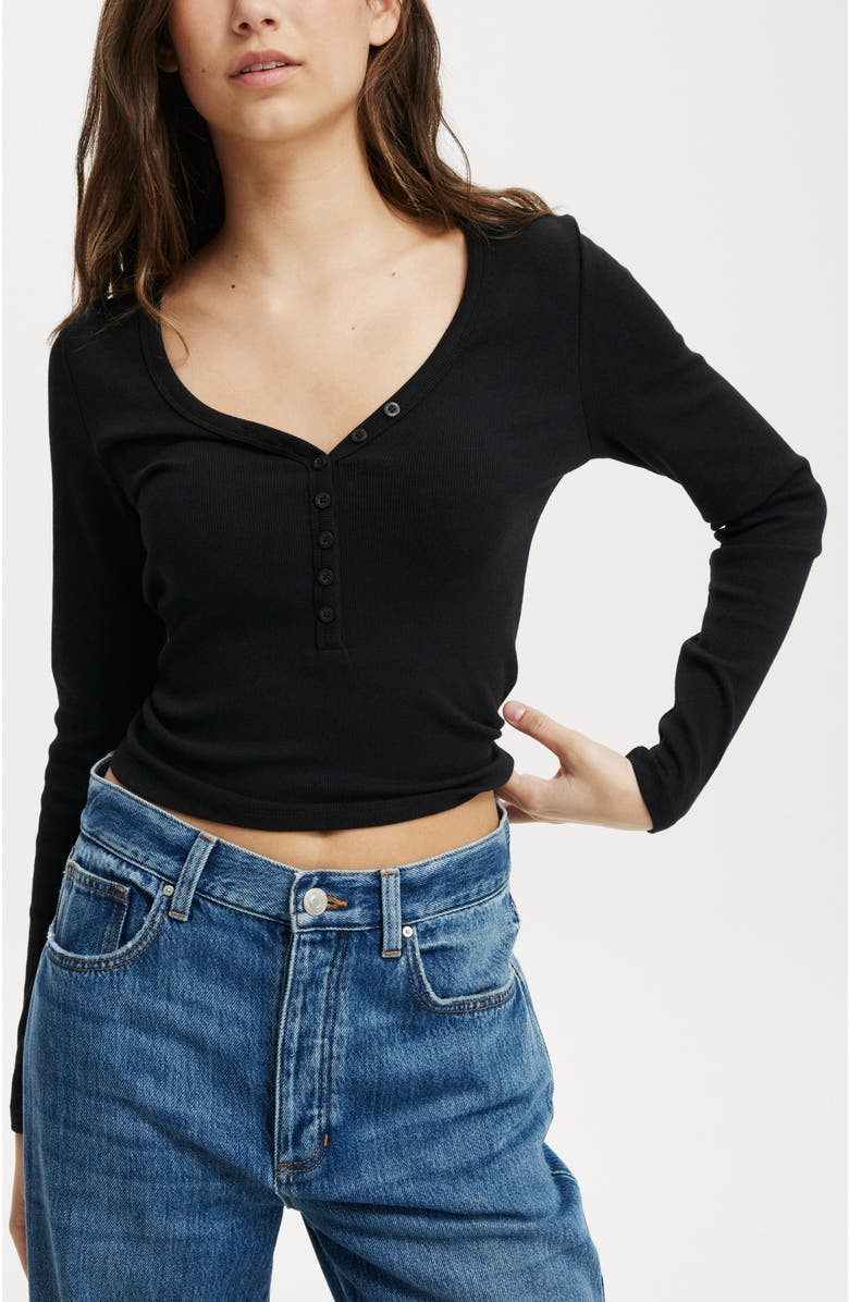 Cotton On Kelsey V Front Henley Long Sleeve, Alternate, color, 