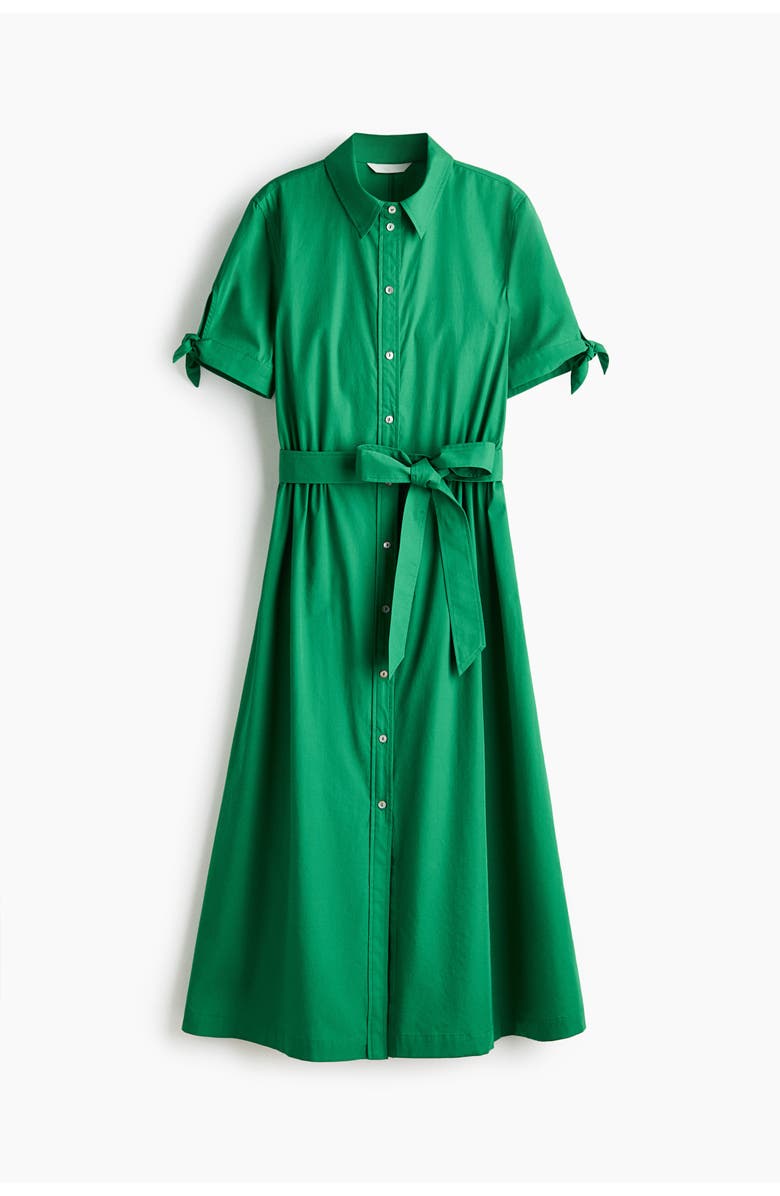 H&M Short-sleeved Shirt Dress, Alternate, color, Green
