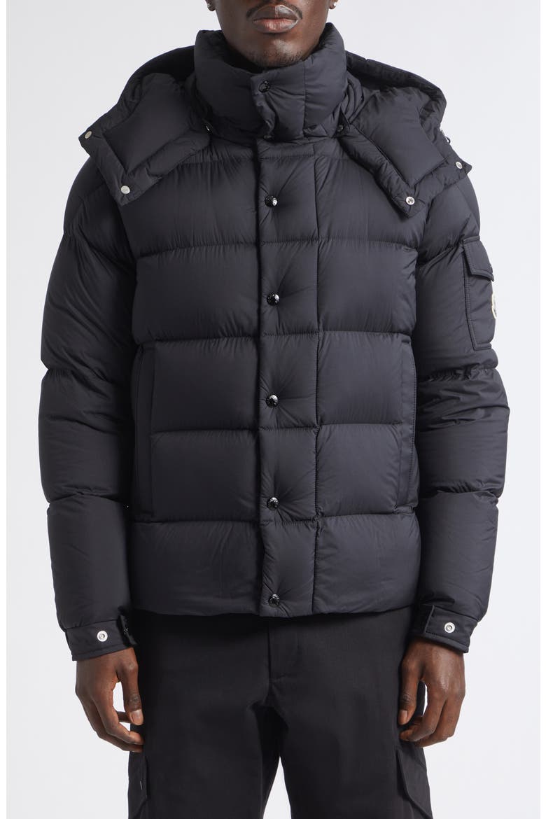 Maya 70 Hooded Quilted Down Jacket, Main, color, BLACK/ BLACK