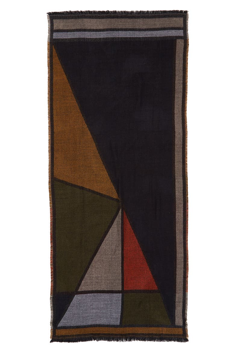 Geo Colorblock Scarf, Alternate, color, NAVY MULTI